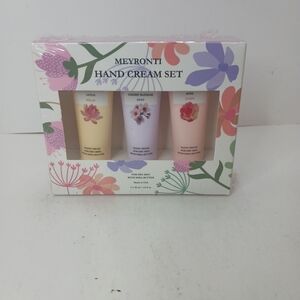 MEYRONTI HAND CREAM SET LOTUS CHERRY BLOSSOM ROSE 3 SET 1 FL OZ EA NIB
